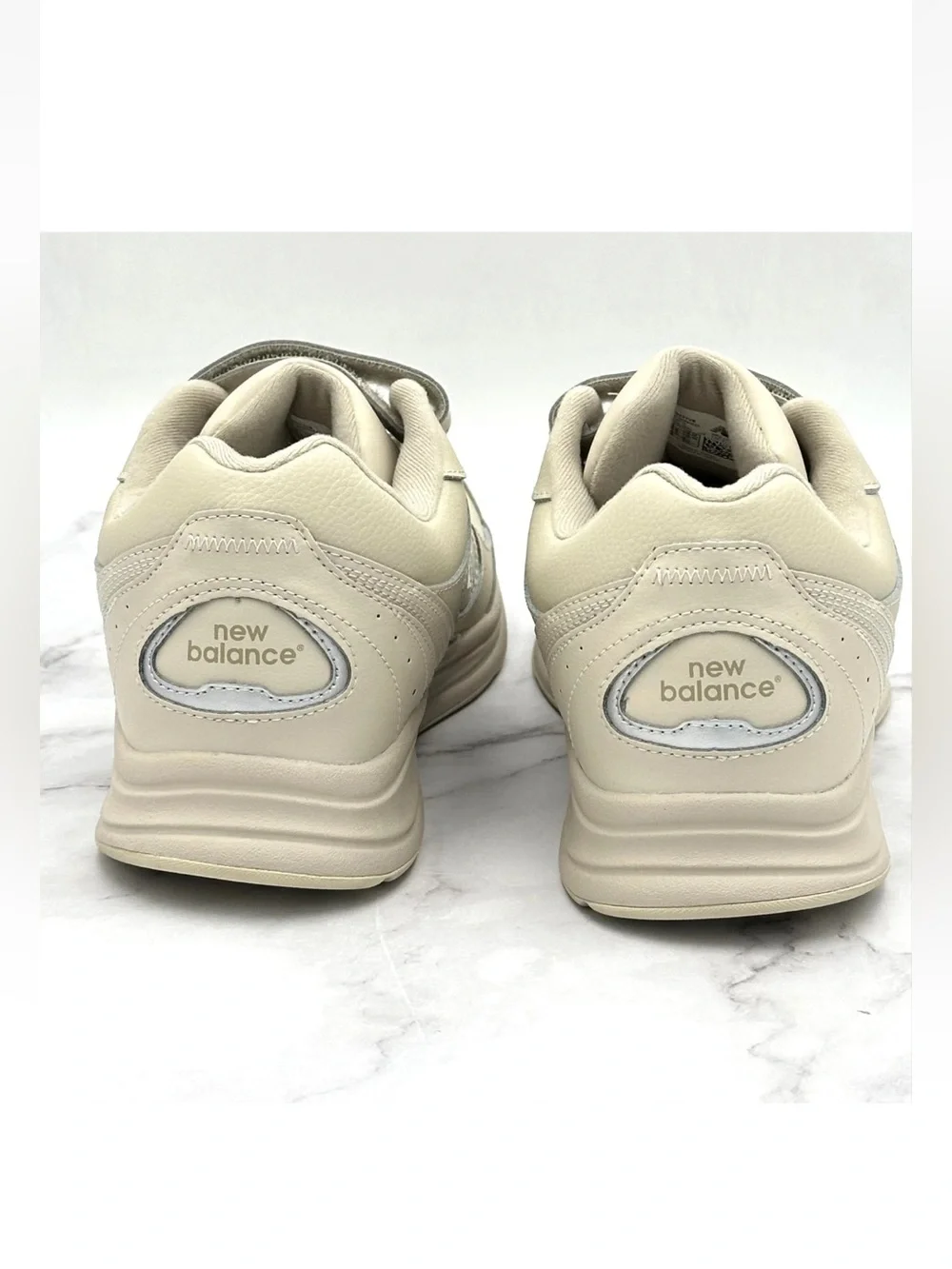 New Balance 577 Walking Shoes Mens 12 D Wide Beige Leather Hook Loop MW577VB